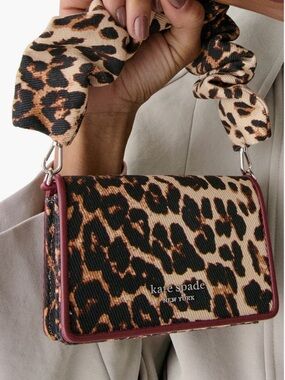 Kate Spade Natasha Downtown Leopard Top Handle Bag NWT